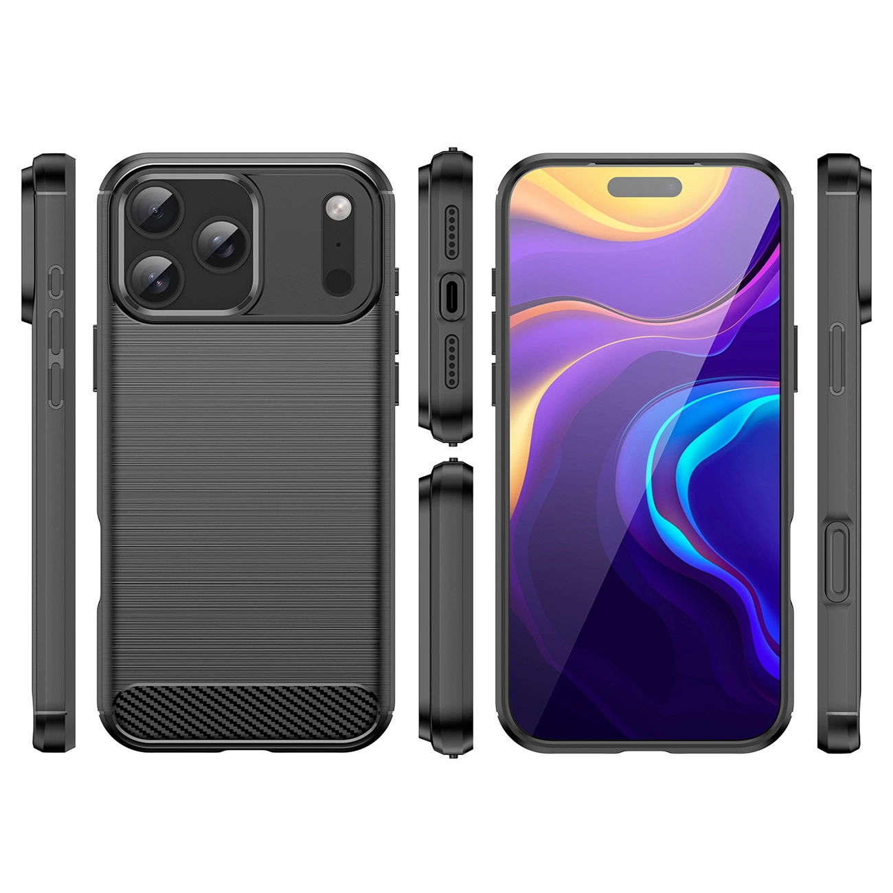 Carbon dėklas iPhone 17 Pro – juodas - Image 2
