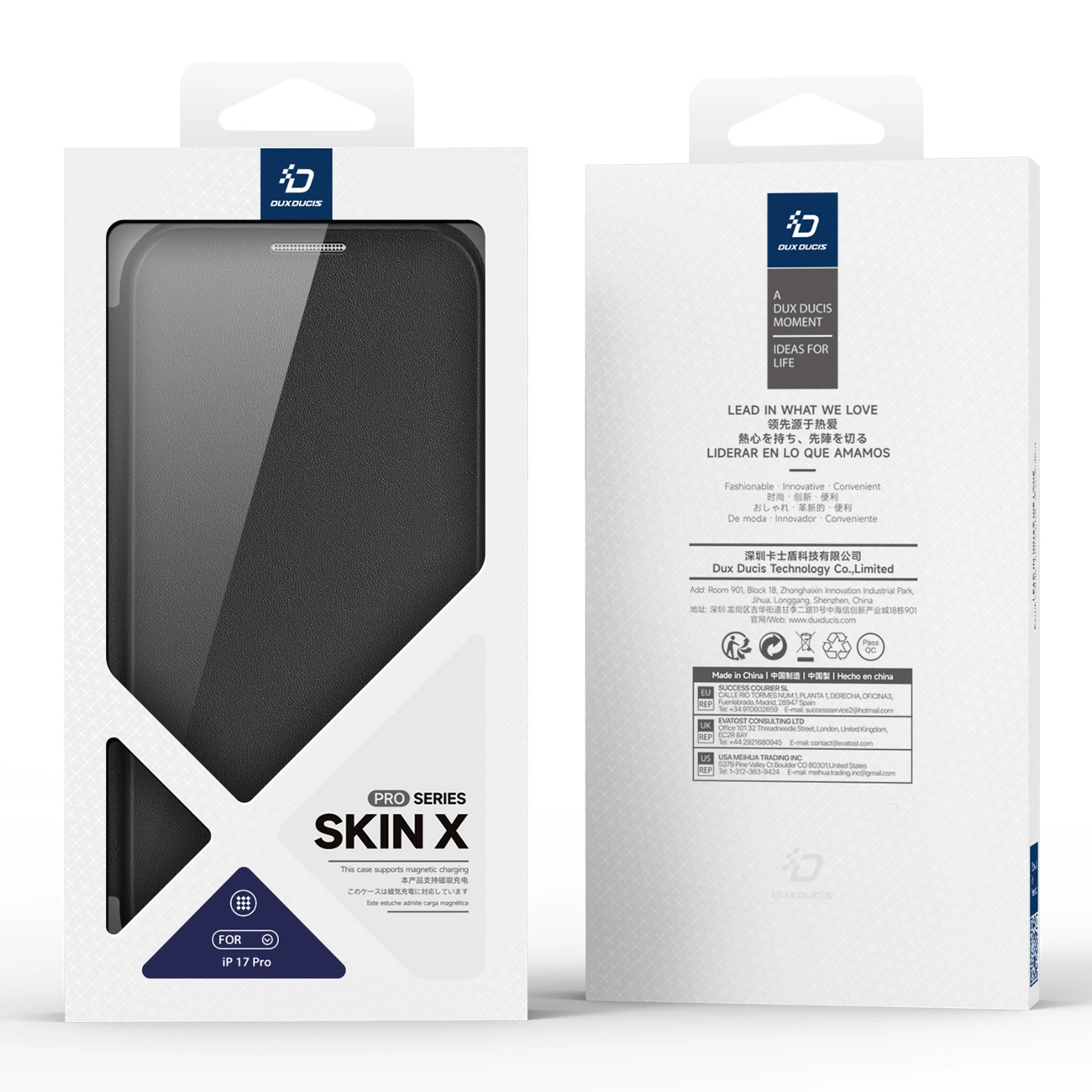 Dux Ducis Skin X Pro dėklas iPhone 17 Pro su pinigine, suderinamas su MagSafe – juodas - Image 3