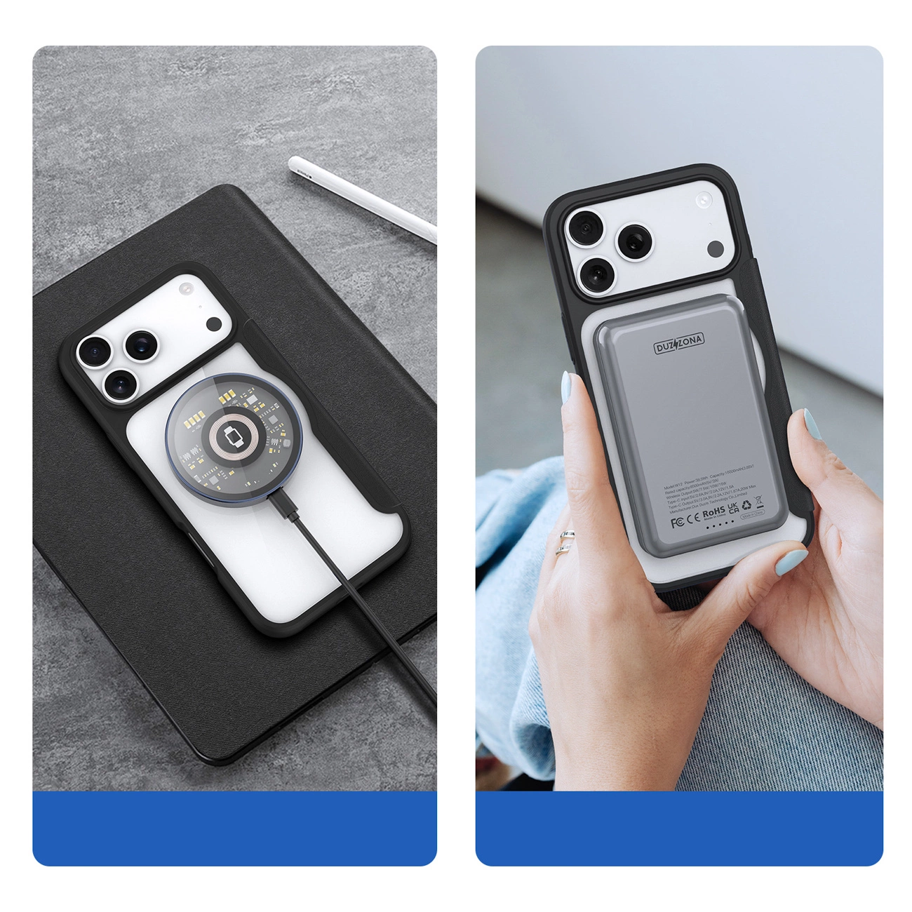 Dux Ducis Skin X Pro dėklas iPhone 17 Pro su pinigine, suderinamas su MagSafe – juodas - Image 6