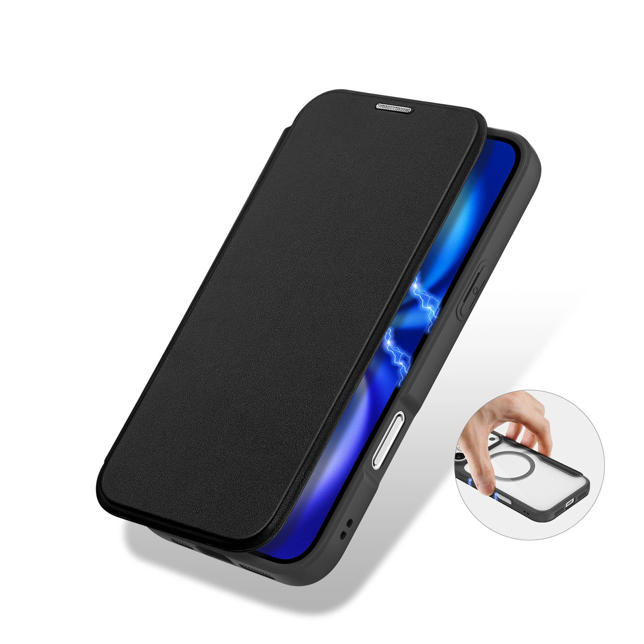 Dux Ducis Skin X Pro dėklas iPhone 17 Pro su pinigine, suderinamas su MagSafe – juodas - Image 8