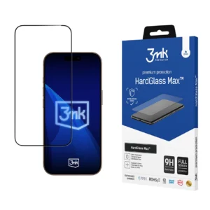 Reinforced 3mk HardGlass Max Black Tempered Glass for Apple iPhone 17 Pro Max