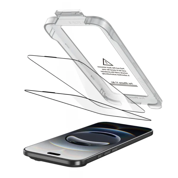 Tech-Protect Quick Set+ grūdintas stiklas 2 vnt. iPhone 17 Air – juodas - Image 2