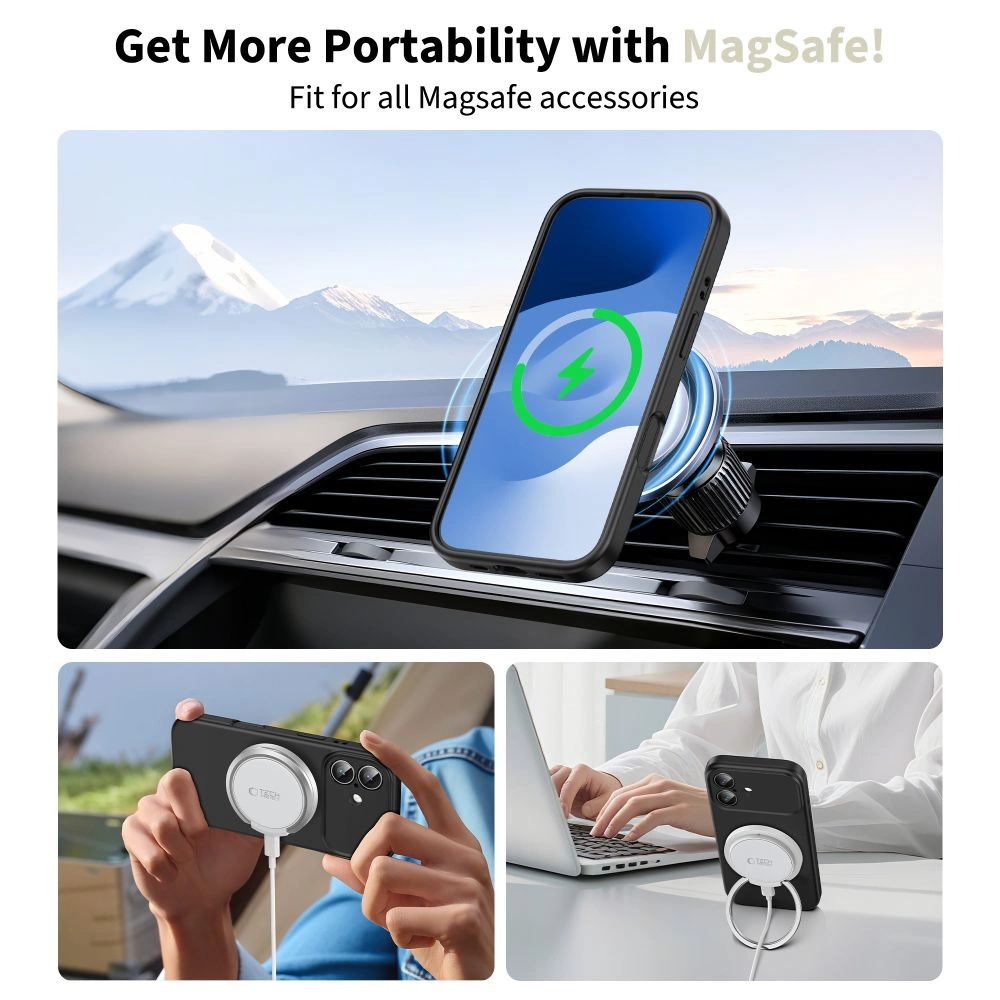 Tech-Protect silikoninis MagSafe dėklas iPhone 17 – juodas - Image 3