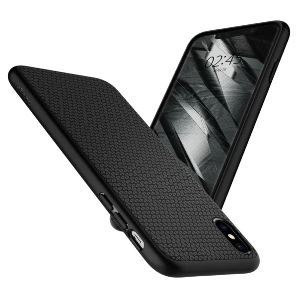 Spigen Liquid Air dėklas iPhone X / XS – matinės juodos spalvos - Image 4