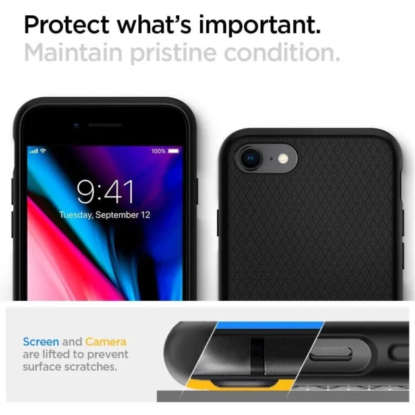 Spigen Liquid Air dėklas iPhone 7 / 8 / SE 2020 / SE 2022 – juodas - Image 5
