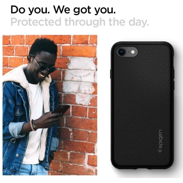 Spigen Liquid Air dėklas iPhone 7 / 8 / SE 2020 / SE 2022 – juodas - Image 7