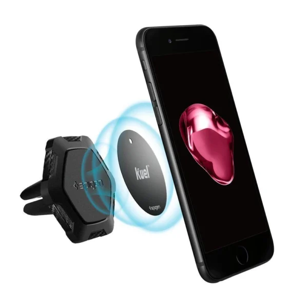 Spigen QS11 magnetinis automobilio telefono laikiklis ventiliacijos angai – juodas - Image 4