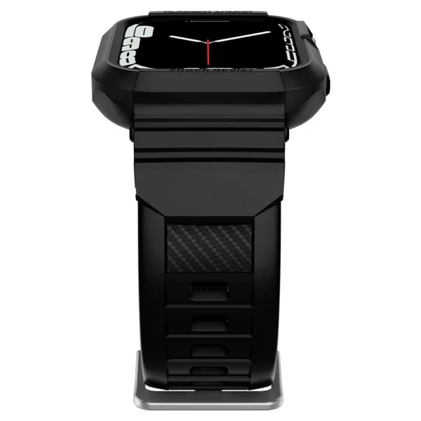 Spigen Rugged Armor Pro dėklas su dirželiu Apple Watch 4 / 5 / 6 / 7 / 8 / SE (44/45 mm) – juodas - Image 3