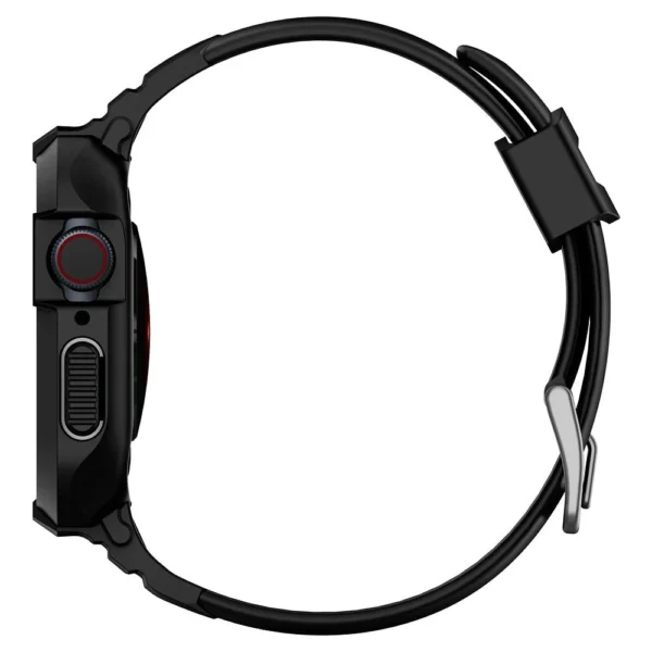 Spigen Rugged Armor Pro dėklas su dirželiu Apple Watch 4 / 5 / 6 / 7 / 8 / SE (44/45 mm) – juodas - Image 4