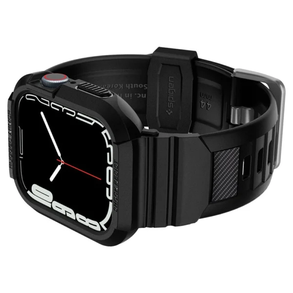 Spigen Rugged Armor Pro dėklas su dirželiu Apple Watch 4 / 5 / 6 / 7 / 8 / SE (44/45 mm) – juodas - Image 5