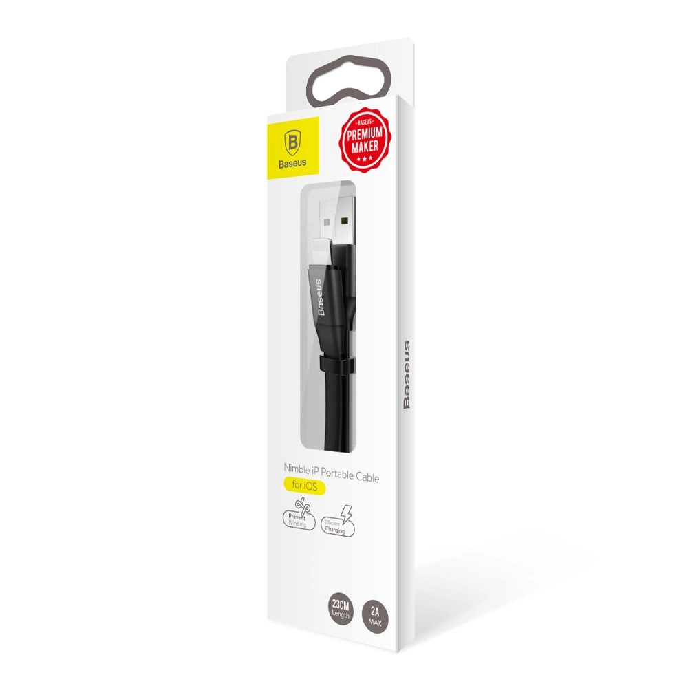 Baseus Nimble USB-A / Lightning 2A laidas 0,23 m – juodas - Image 14