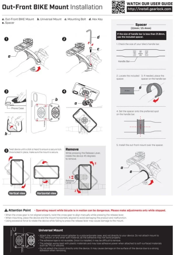 Spigen Gearlock MF100 dviračio stiebo laikiklis – juodas - Image 18