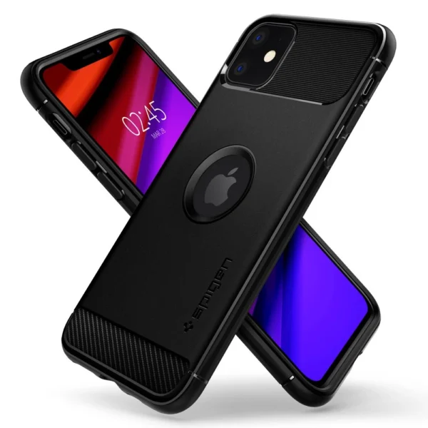 Spigen Rugged Armor dėklas iPhone 11 – matinės juodos spalvos - Image 5