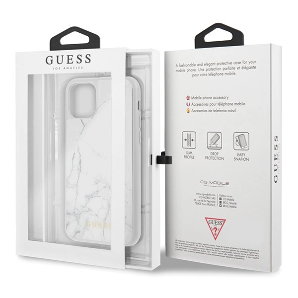 Guess GUHCN58HYMAWH iPhone 11 Pro baltas dėklas Marble - Image 7