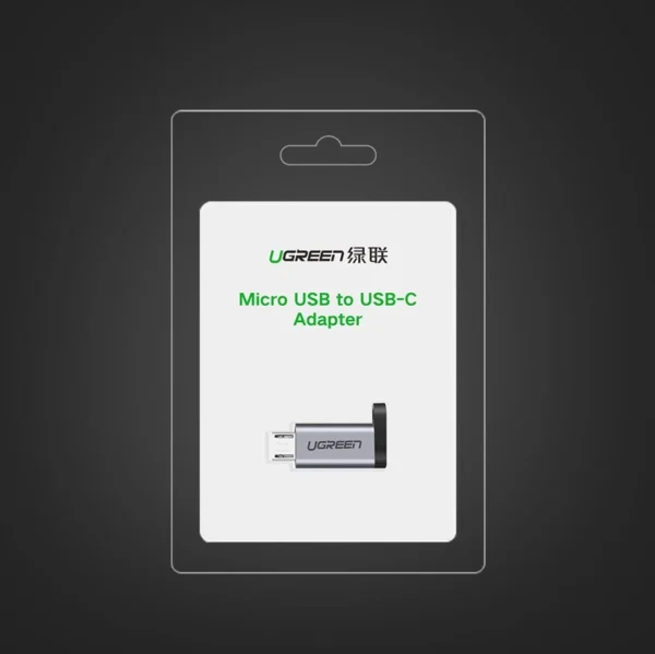 Ugreen adapteris iš USB Type-C į micro USB, pilkas (50590) - Image 11