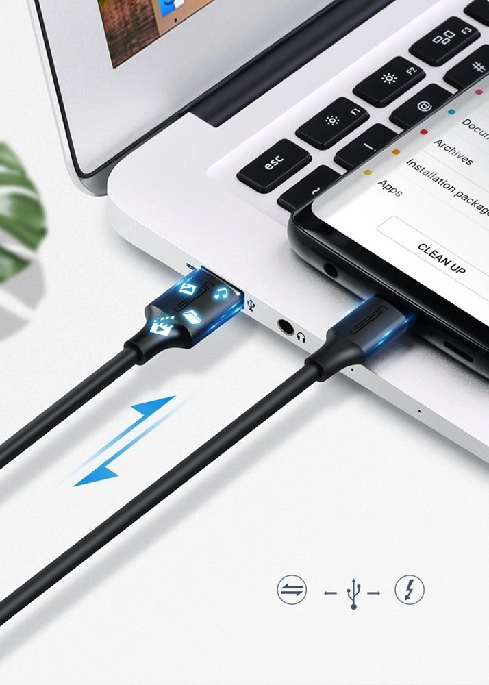 Ugreen US287 60115 USB-A / USB-C 2A laidas 0,5 m – juodas - Image 5