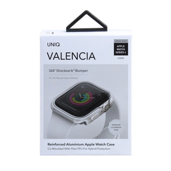 Uniq Valencia dėklas Apple Watch 4/5/6/SE 40 mm – sidabrinis - Image 4