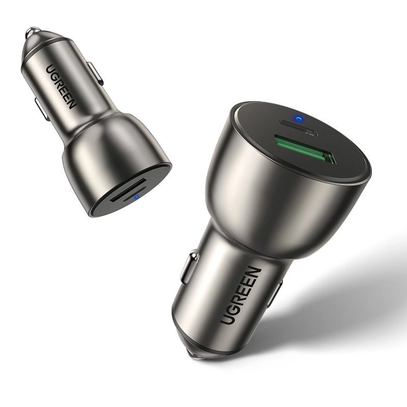 Ugreen automobilinis įkroviklis USB / USB Type-C Quick Charge 3.0 Power Delivery 36W 3A – pilkas (CD213 60980) - Image 2