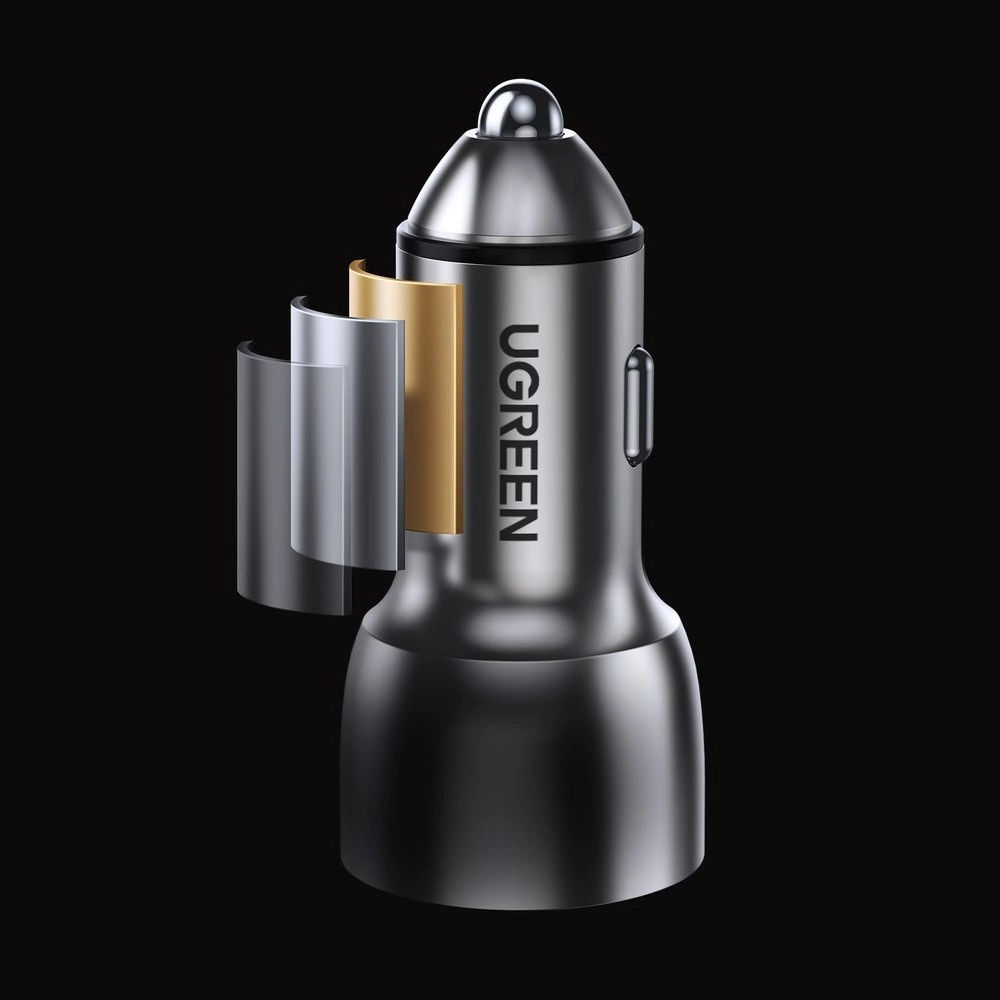 Ugreen automobilinis įkroviklis USB / USB Type-C Quick Charge 3.0 Power Delivery 36W 3A – pilkas (CD213 60980) - Image 6