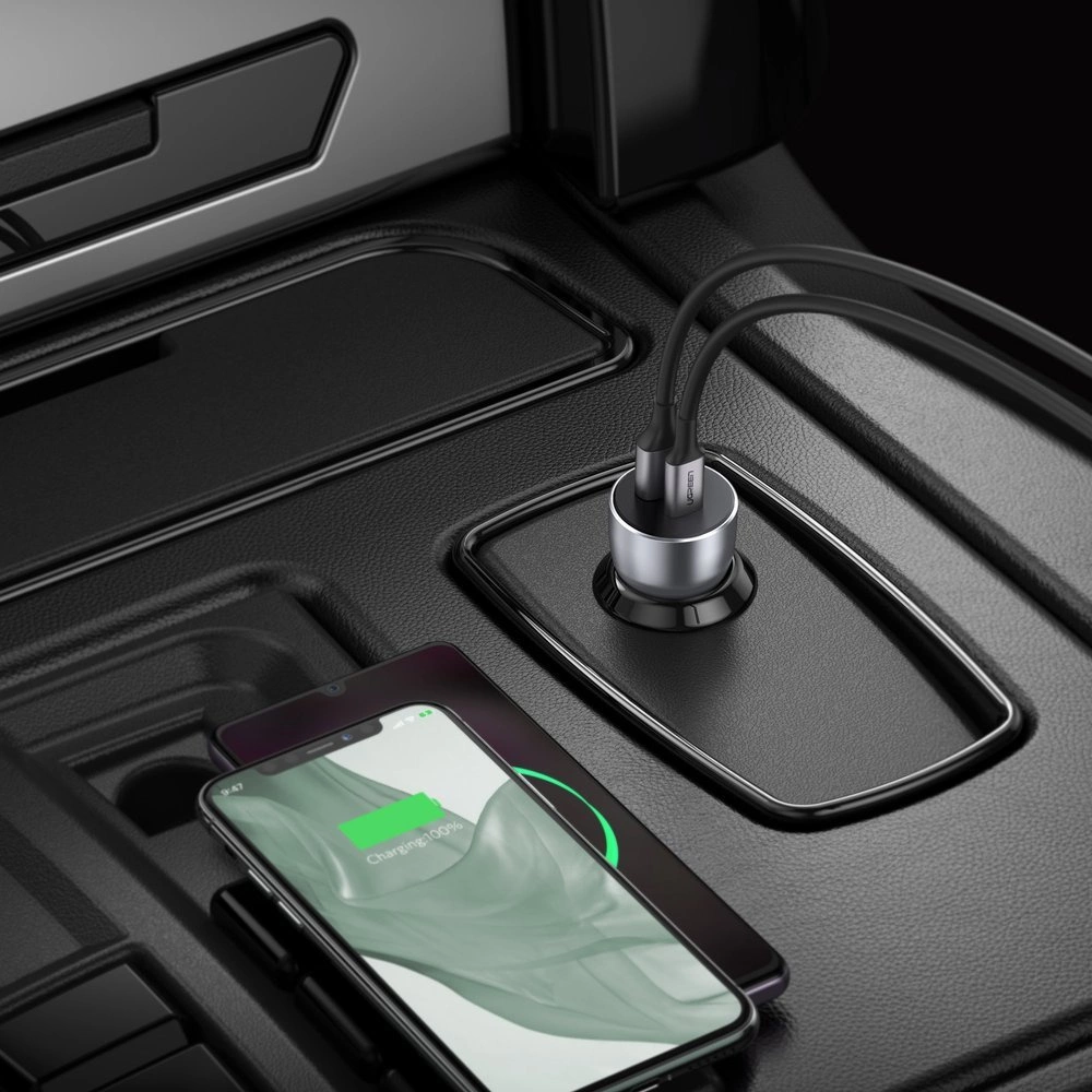 Ugreen automobilinis įkroviklis USB / USB Type-C Quick Charge 3.0 Power Delivery 36W 3A – pilkas (CD213 60980) - Image 8