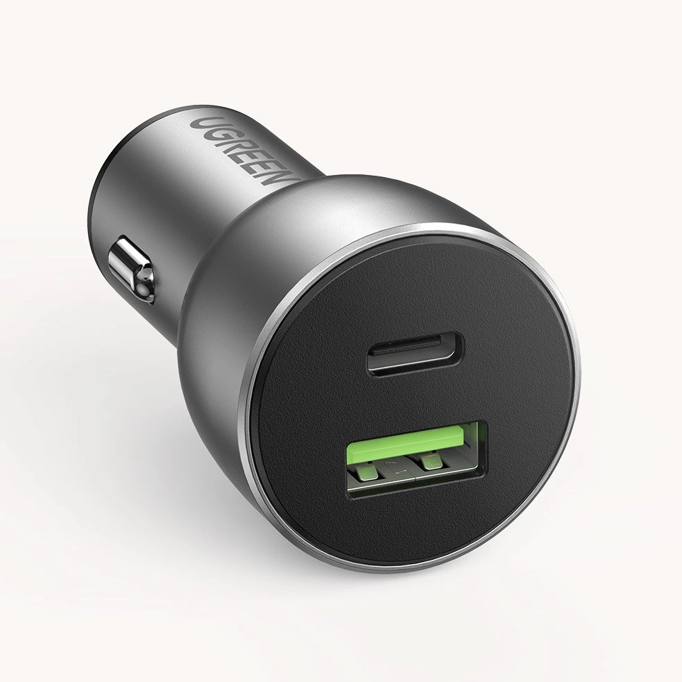 Ugreen automobilinis įkroviklis USB / USB Type-C Quick Charge 3.0 Power Delivery 36W 3A – pilkas (CD213 60980) - Image 4