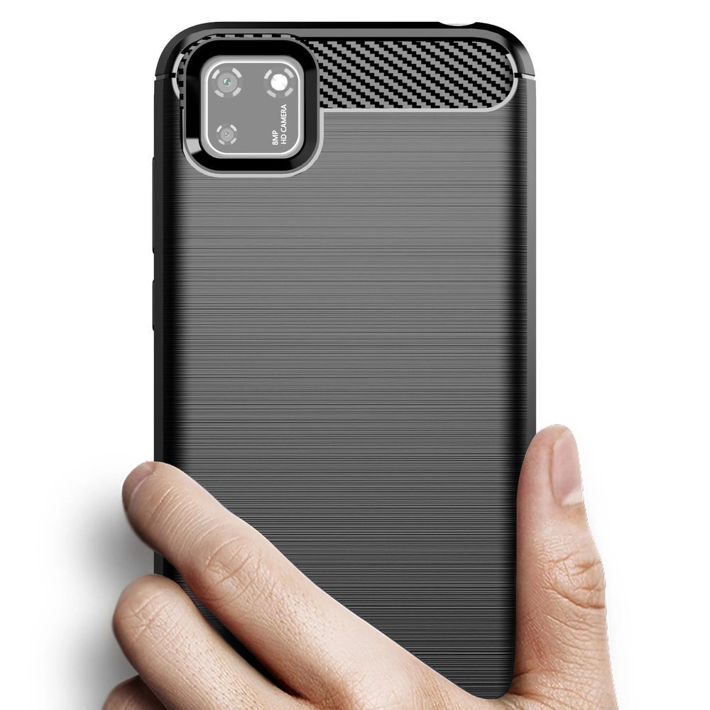 Carbon Case lanksčias TPU dėklas Huawei Y5p – juodas - Image 3