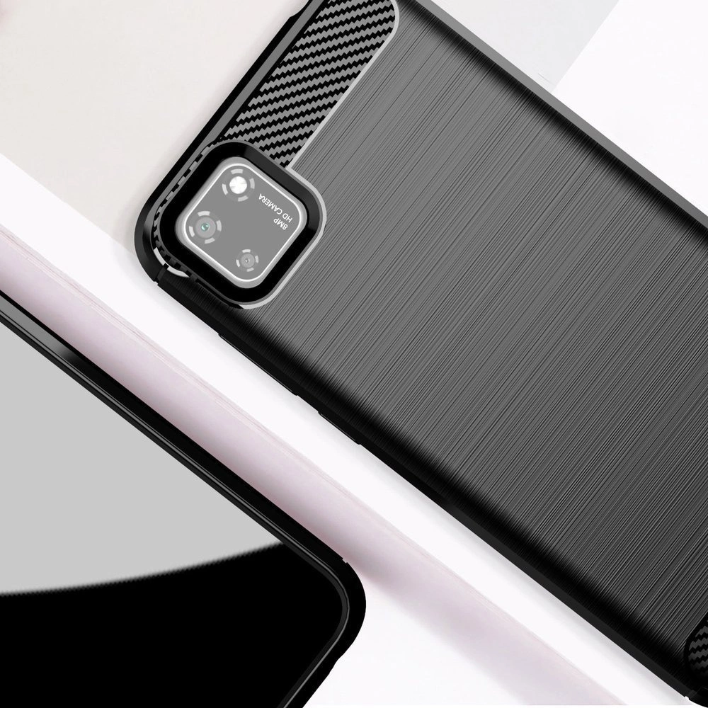 Carbon Case lanksčias TPU dėklas Huawei Y5p – juodas - Image 4