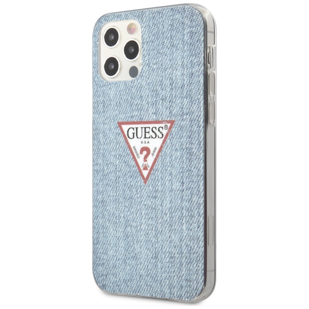 Guess GUHCP12LPCUJULLB iPhone 12 Pro Max 6,7" mėlyna/light blue kieta dėklas Džinsų kolekcija - Image 2