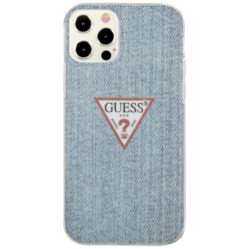 Guess GUHCP12LPCUJULLB iPhone 12 Pro Max 6,7" mėlyna/light blue kieta dėklas Džinsų kolekcija - Image 3