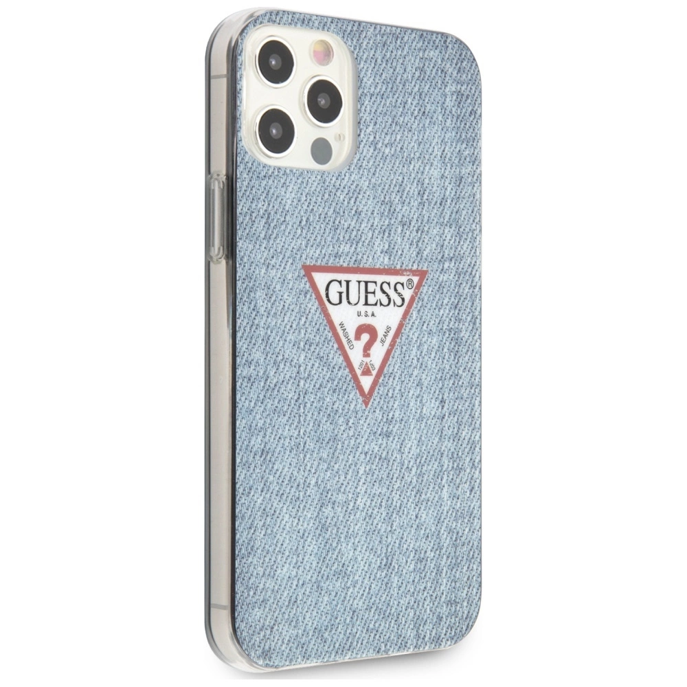 Guess GUHCP12LPCUJULLB iPhone 12 Pro Max 6,7" mėlyna/light blue kieta dėklas Džinsų kolekcija - Image 4