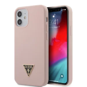 Guess GUHCP12SLSTMLP iPhone 12 mini 5.4" light pink/light pink hardcase Silicone Triangle Logo