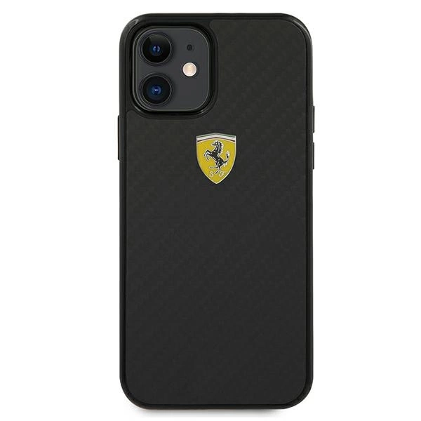 Ferrari FERCAHCP12SBK iPhone 12 mini 5,4" juodas kietas dėklas On Track Tikras Anglies Pluoštas - Image 3