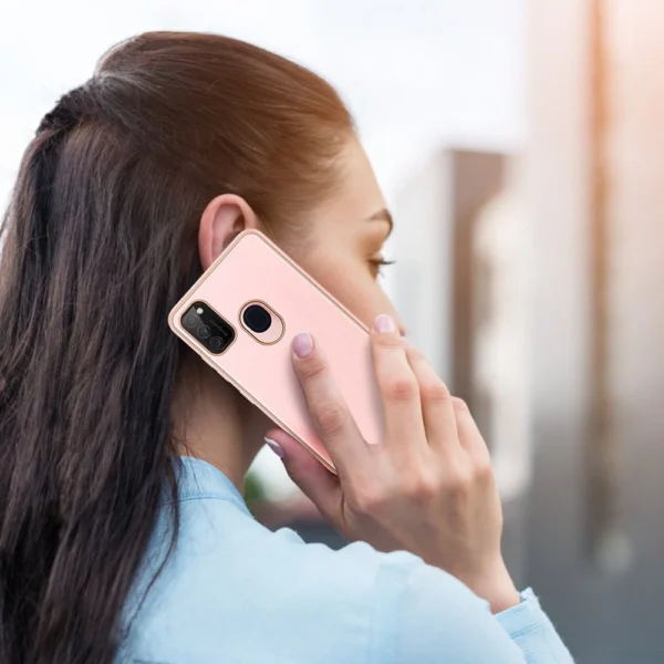 Dux Ducis Yolo elegantiškas dėklas iš minkšto TPU ir PU odos Samsung Galaxy M30s, rožinis - Image 12