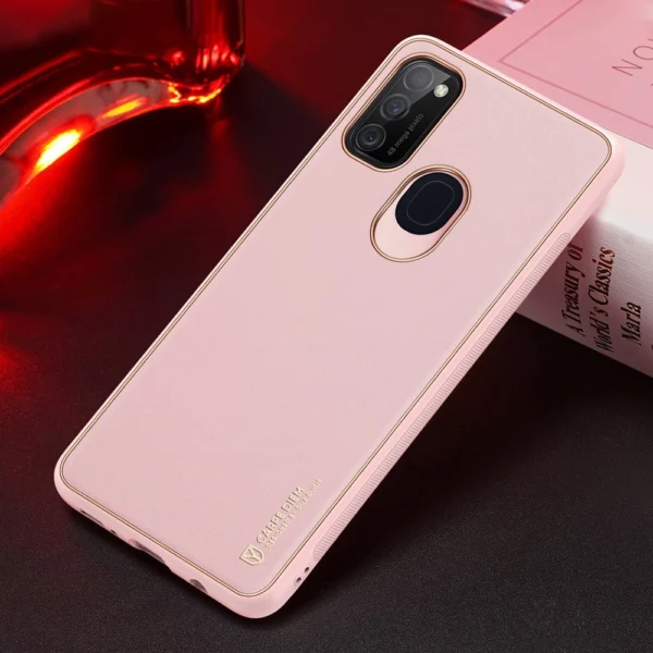 Dux Ducis Yolo elegantiškas dėklas iš minkšto TPU ir PU odos Samsung Galaxy M30s, rožinis - Image 14