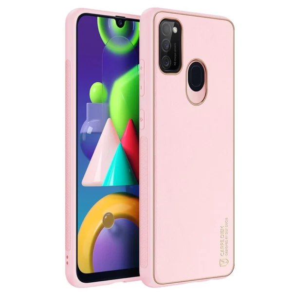 Dux Ducis Yolo elegantiškas dėklas iš minkšto TPU ir PU odos Samsung Galaxy M30s, rožinis - Image 3