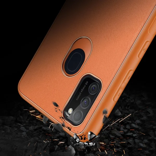 Dux Ducis Yolo elegantiškas dėklas iš minkšto TPU ir PU odos Samsung Galaxy M30s, oranžinis - Image 11