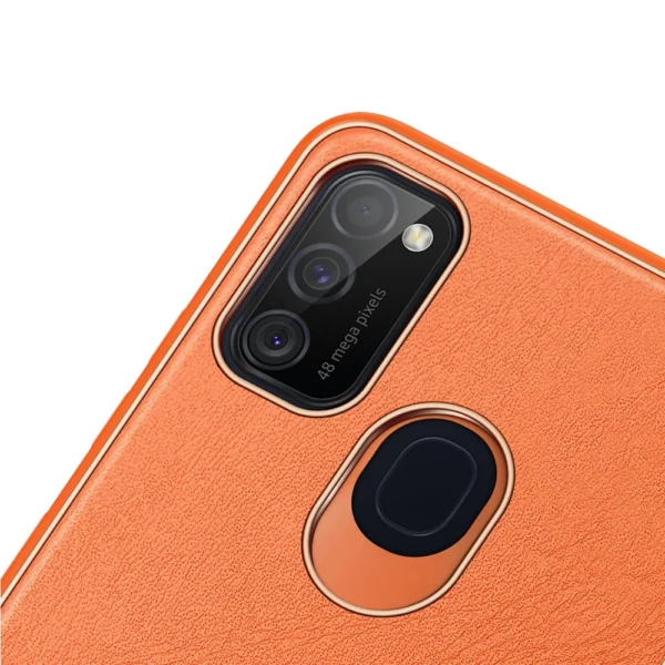 Dux Ducis Yolo elegantiškas dėklas iš minkšto TPU ir PU odos Samsung Galaxy M30s, oranžinis - Image 6