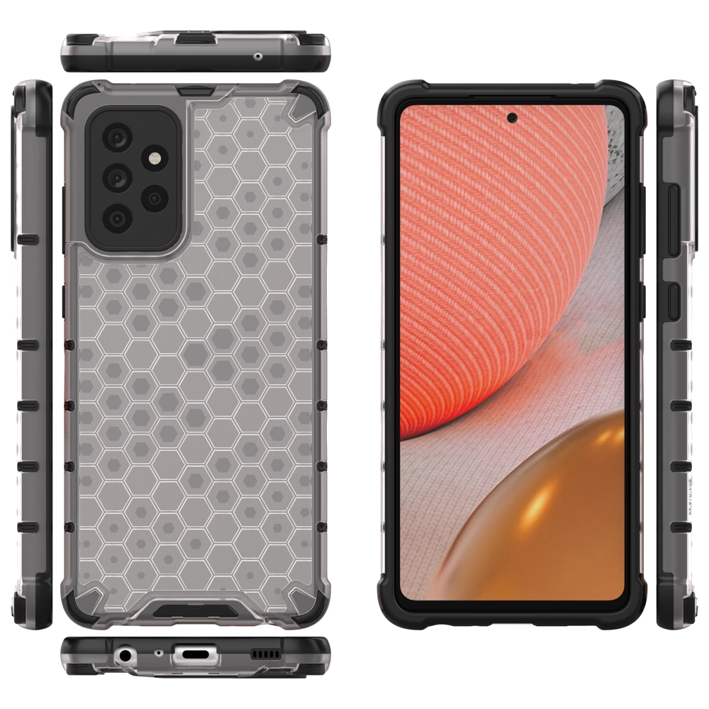 Honeycomb Case tvirtas dėklas su TPU buferiu Samsung Galaxy A72 4G – skaidrus - Image 12