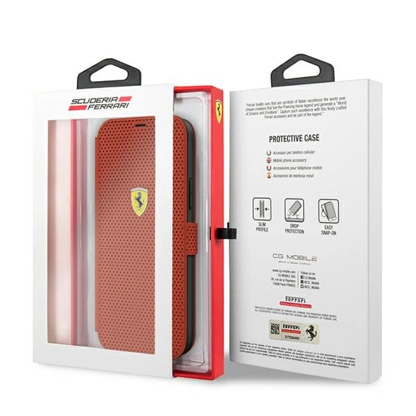 Ferrari FESPEFLBKP12SRE iPhone 12 mini 5,4'' – raudonas/raudonas book On Track Perforated - Image 5