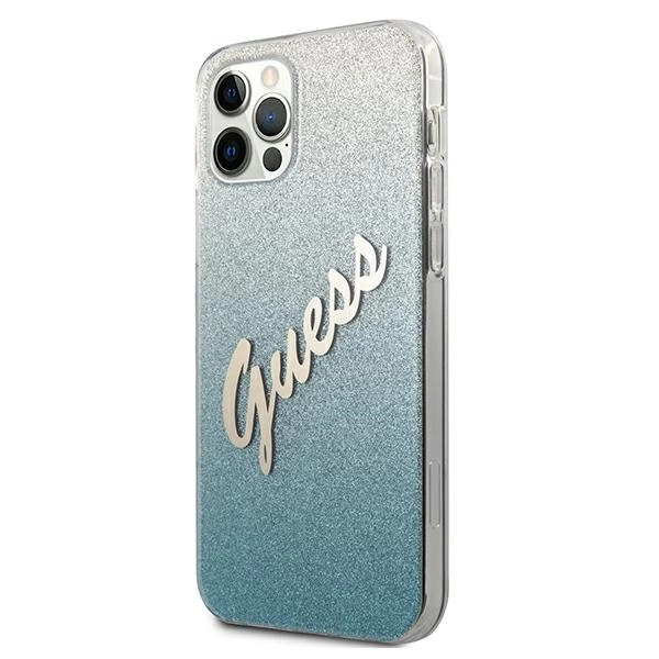 Guess GUHCP12LPCUGLSBL iPhone 12 Pro Max 6.7" mėlynas/mėlynas kietas dėklas Blizgus gradientinis raštas - Image 2