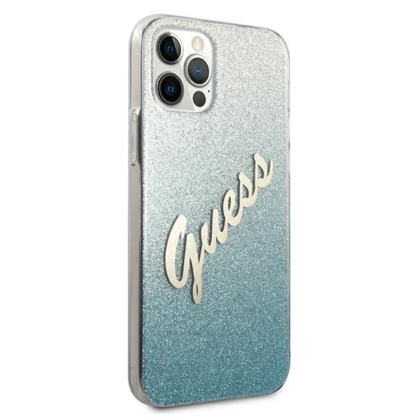 Guess GUHCP12LPCUGLSBL iPhone 12 Pro Max 6.7" mėlynas/mėlynas kietas dėklas Blizgus gradientinis raštas - Image 4