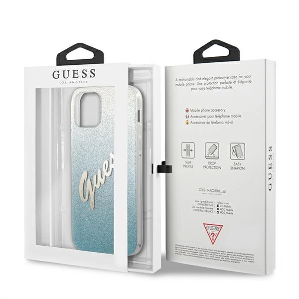 Guess GUHCP12SPCUGLSBL iPhone 12 mini 5.4" mėlynas/mėlynas kietas dėklas Blizgus gradientinis raštas - Image 8