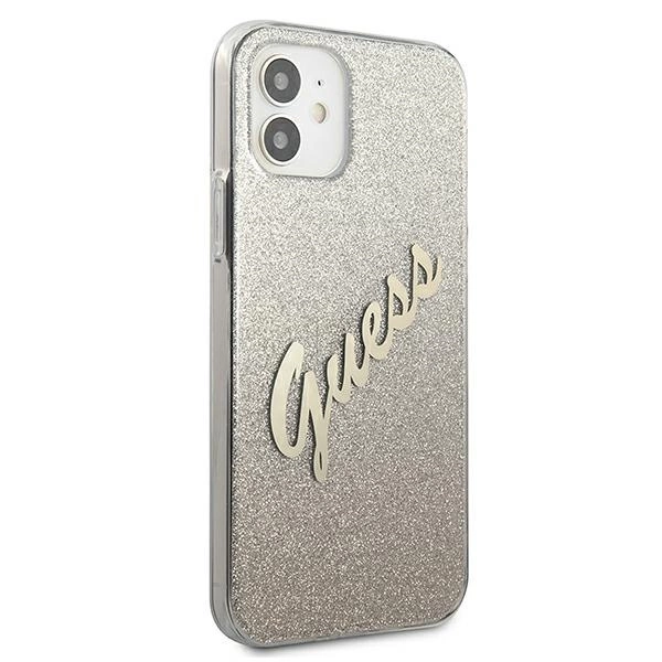 Guess GUHCP12SPCUGLSGO iPhone 12 mini 5.4" auksinis/auksinis kietas dėklas Blizgus gradientinis raštas - Image 4