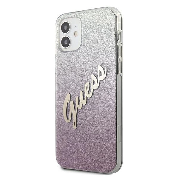 Guess GUHCP12SPCUGLSPI iPhone 12 mini 5.4" rožinis/rožinis kietas dėklas Blizgus gradientinis raštas - Image 2