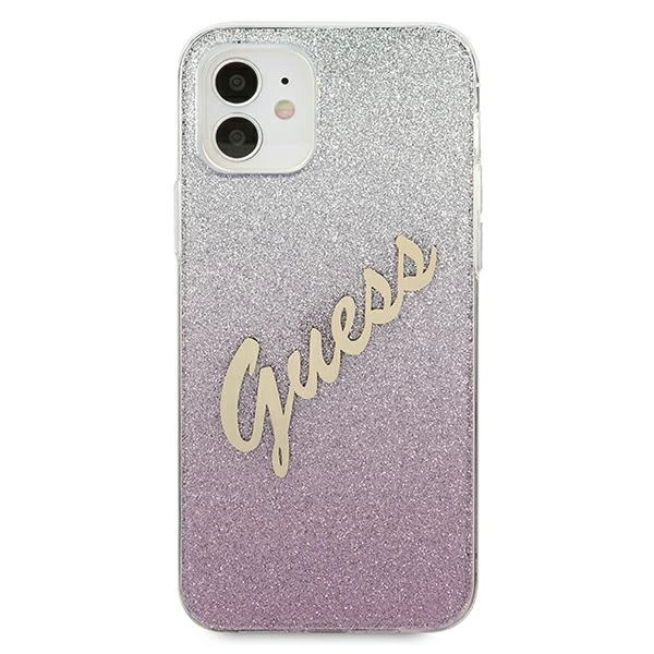 Guess GUHCP12SPCUGLSPI iPhone 12 mini 5.4" rožinis/rožinis kietas dėklas Blizgus gradientinis raštas - Image 3