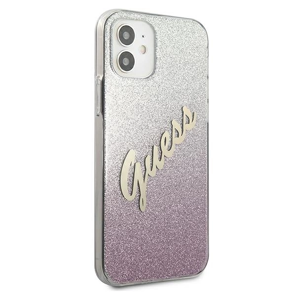 Guess GUHCP12SPCUGLSPI iPhone 12 mini 5.4" rožinis/rožinis kietas dėklas Blizgus gradientinis raštas - Image 4