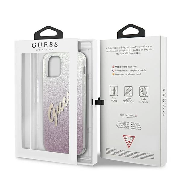 Guess GUHCP12SPCUGLSPI iPhone 12 mini 5.4" rožinis/rožinis kietas dėklas Blizgus gradientinis raštas - Image 8