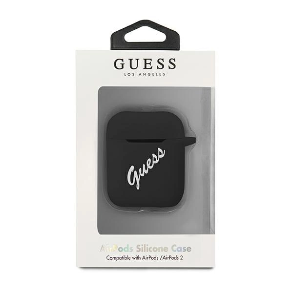 Guess GUACA2LSVSBW AirPods dėklas juodas/baltas Silikonas Vintage - Image 3