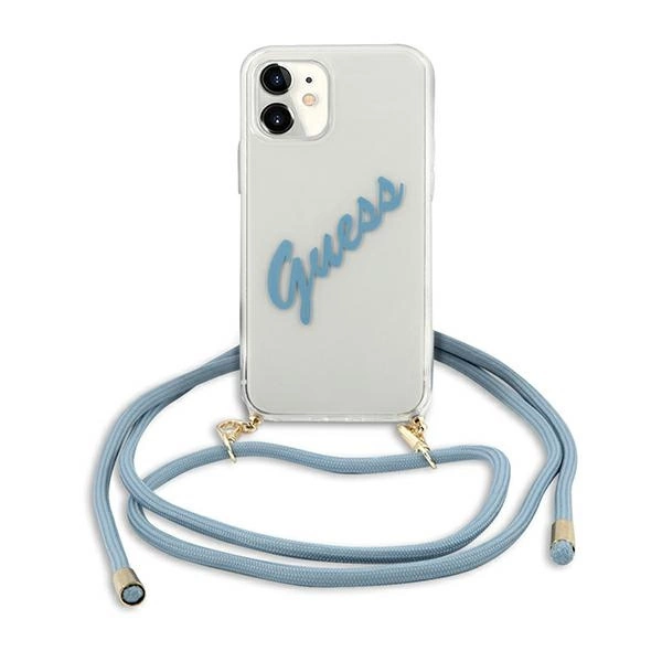Guess GUHCP12SCRTVSBL iPhone 12 mini 5.4" mėlynas/mėlynas kietas dėklas Script Vintage - Image 2