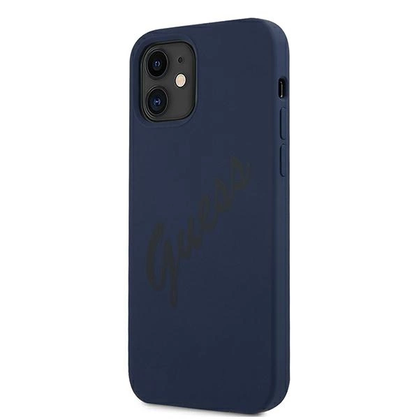 Guess GUHCP12SLSVSBL iPhone 12 mini 5.4" mėlynas/mėlynas kietas dėklas Script Vintage - Image 2